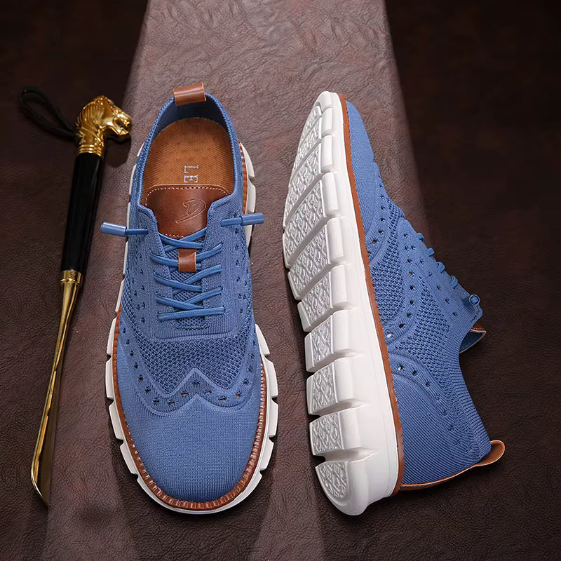 Heren Casual Sneakers met Brogue Detail en Vetersluiting