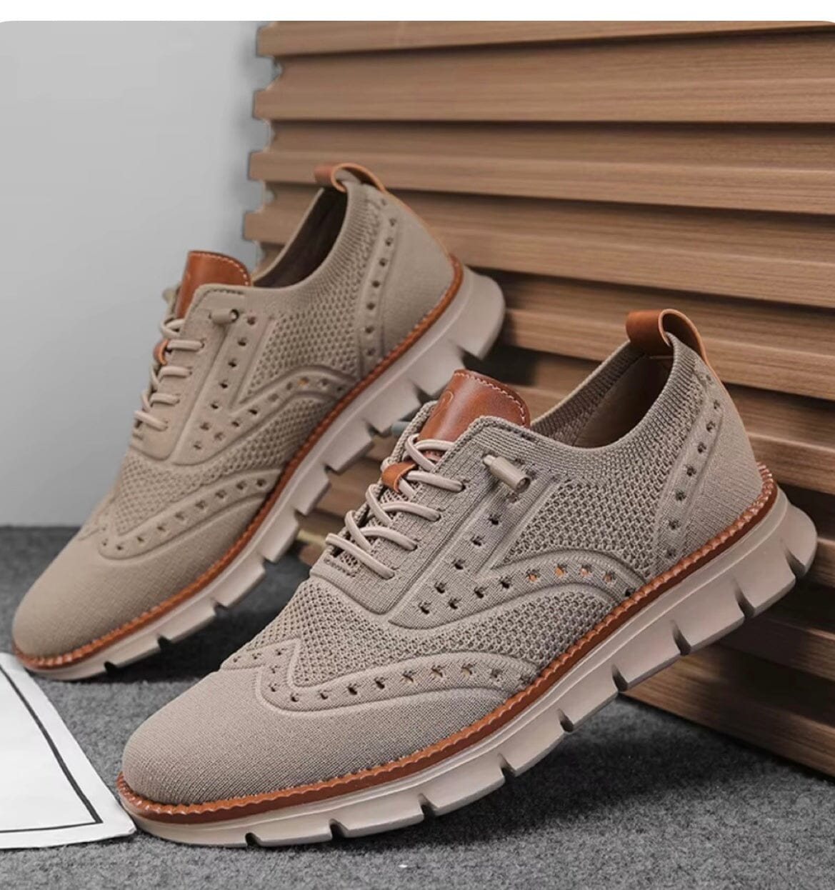Heren Casual Sneakers met Brogue Detail en Vetersluiting