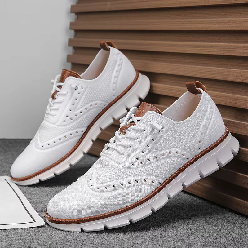 Heren Casual Sneakers met Brogue Detail en Vetersluiting