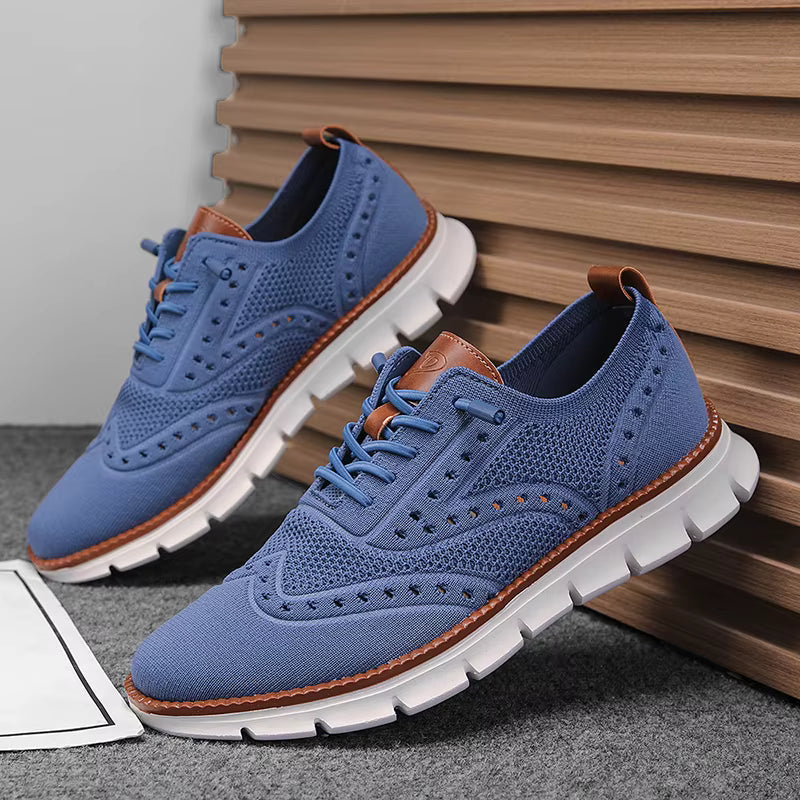 Heren Casual Sneakers met Brogue Detail en Vetersluiting