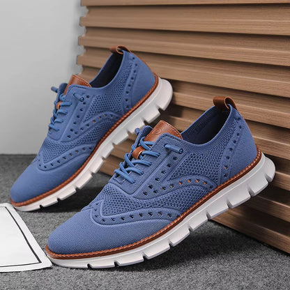 Heren Casual Sneakers met Brogue Detail en Vetersluiting