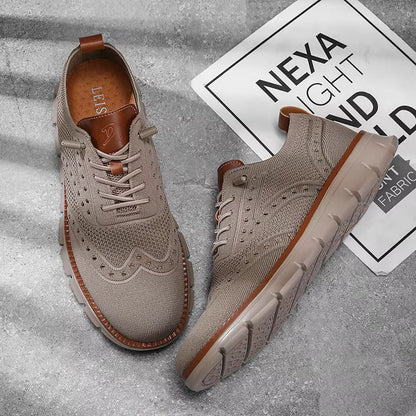 Heren Casual Sneakers met Brogue Detail en Vetersluiting