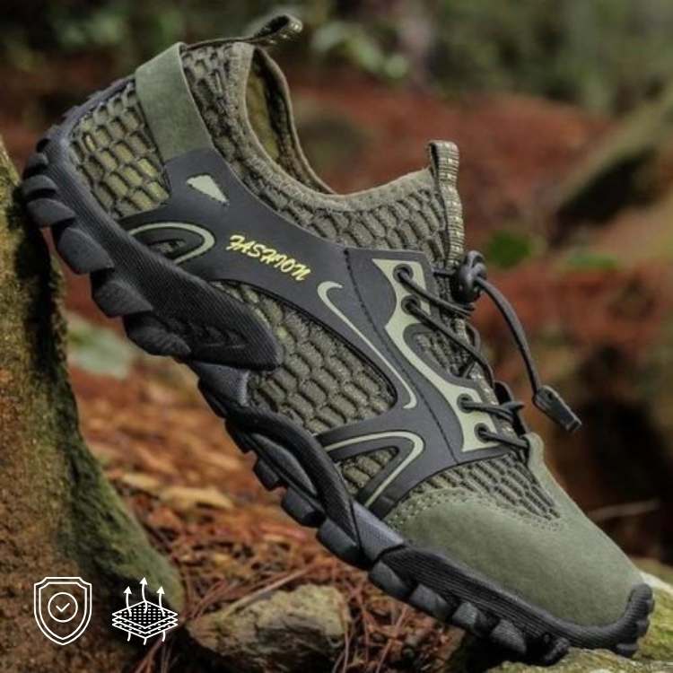 Heren Wandelschoenen met Anti-slip Zool en Elastische Vetersluiting