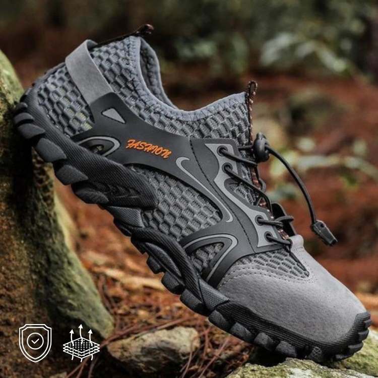 Heren Wandelschoenen met Anti-slip Zool en Elastische Vetersluiting