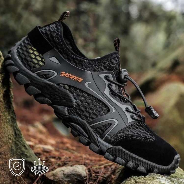 Heren Wandelschoenen met Anti-slip Zool en Elastische Vetersluiting