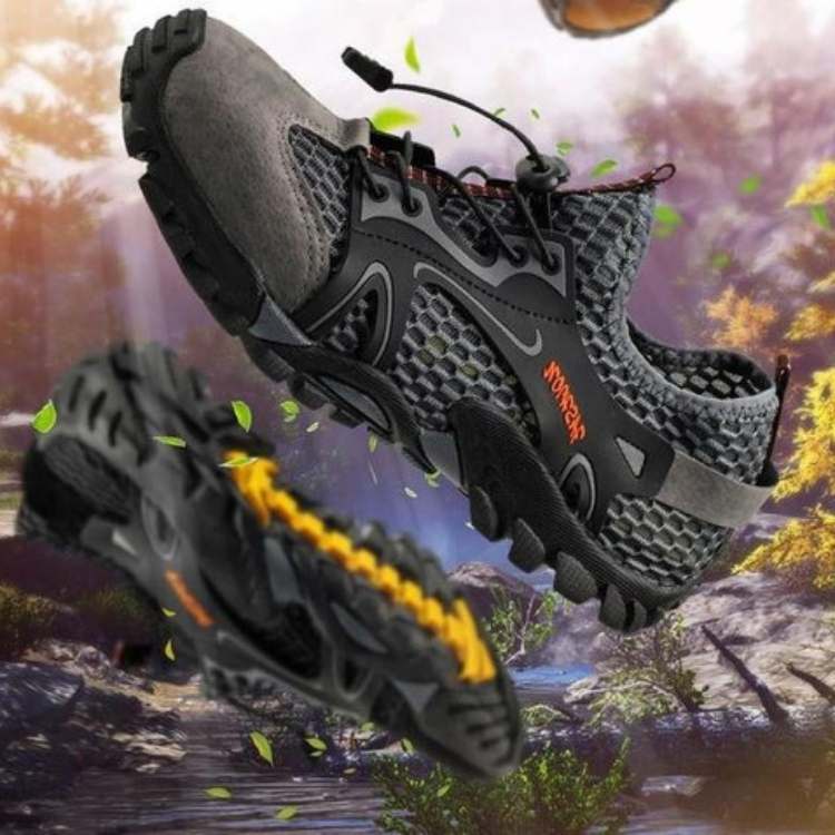 Heren Wandelschoenen met Anti-slip Zool en Elastische Vetersluiting