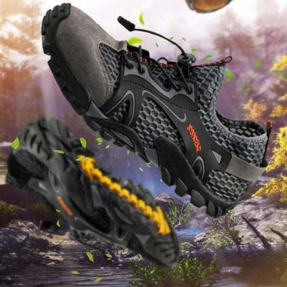 Heren Wandelschoenen met Anti-slip Zool en Elastische Vetersluiting
