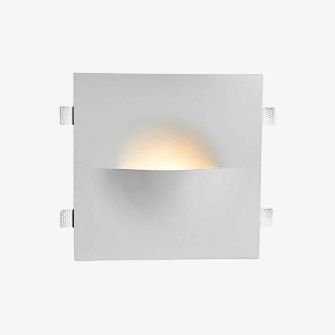 Inbouw Wandlamp Minimalistisch met Warme Uitstraling en Vierkante Gipsen Kap