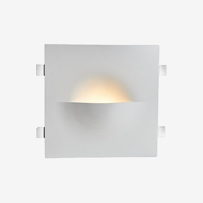 Inbouw Wandlamp Minimalistisch met Warme Uitstraling en Vierkante Gipsen Kap