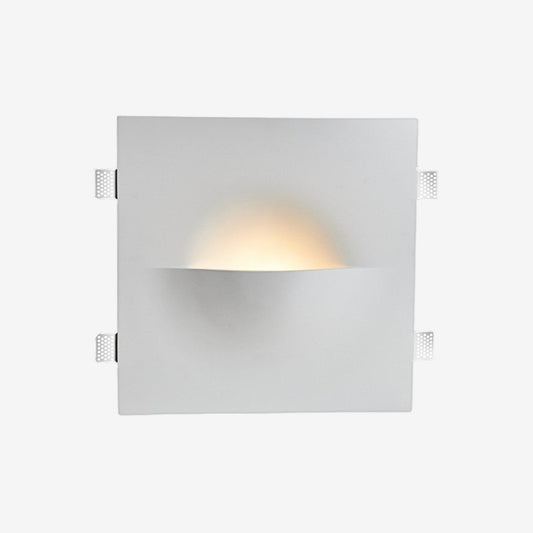 Inbouw Wandlamp Minimalistisch met Warme Uitstraling en Vierkante Gipsen Kap