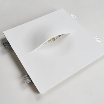 Inbouw Wandlamp Minimalistisch met Warme Uitstraling en Vierkante Gipsen Kap