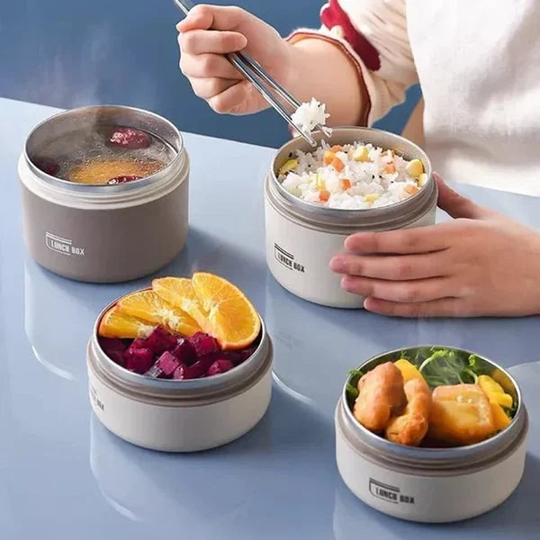 Isolerende Lunchbox met Handvat - Lekvrij Dubbelwandig voor Onderweg