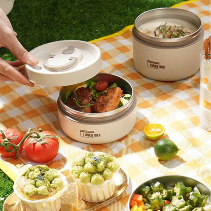 Isolerende Lunchbox met Handvat - Lekvrij Dubbelwandig voor Onderweg