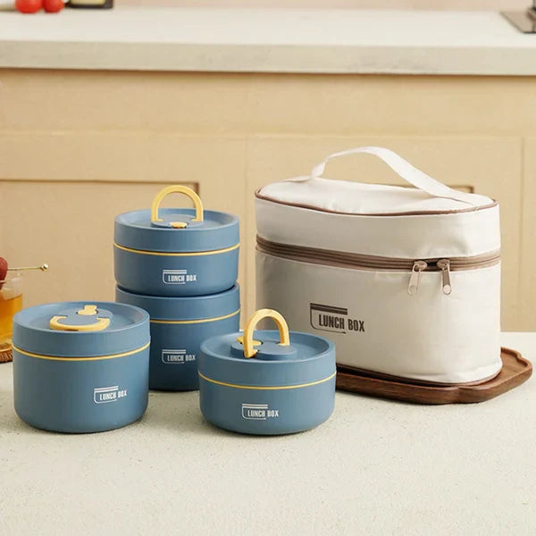 Isolerende Lunchbox met Handvat - Lekvrij Dubbelwandig voor Onderweg