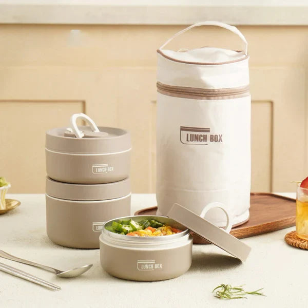 Isolerende Lunchbox met Handvat - Lekvrij Dubbelwandig voor Onderweg