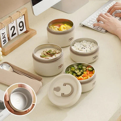 Isolerende Lunchbox met Handvat - Lekvrij Dubbelwandig voor Onderweg