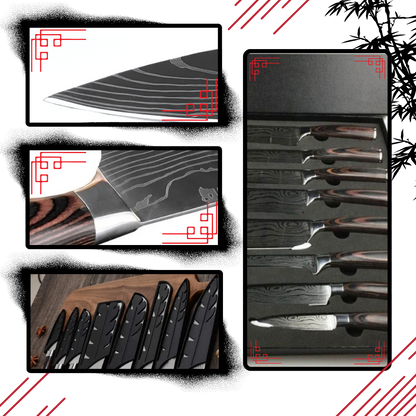 Japans Keukenmes met Damascusstaal Blad en Pakkawood Greep