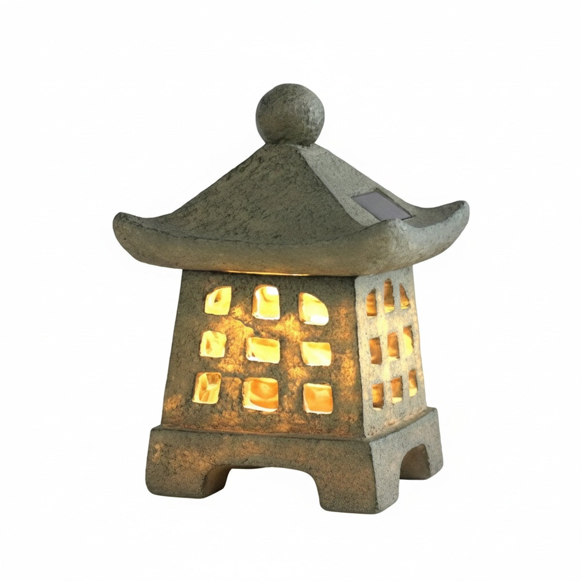 Japanse Pagode Tafellamp op Zonne-energie met Geïntegreerde LED voor Tuin