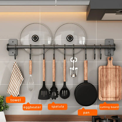Keuken Wandrek met S-Haken voor Kookgerei en Pannendeckels
