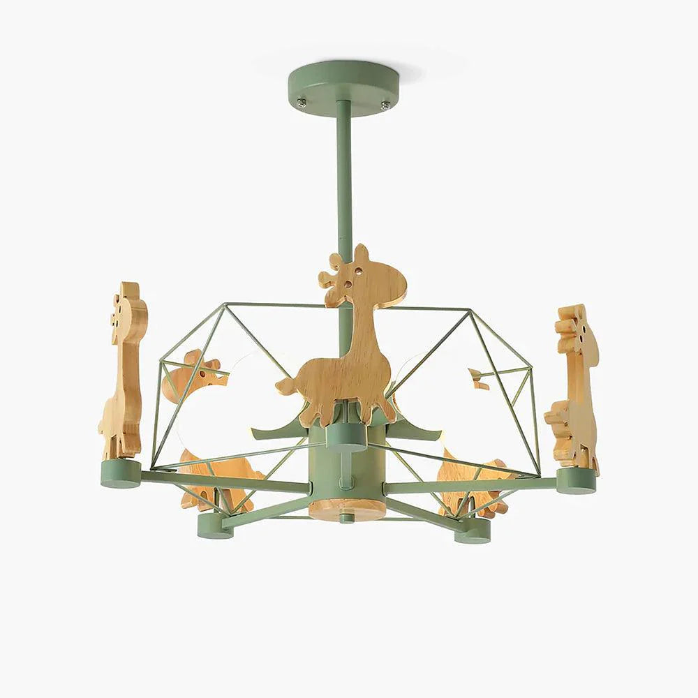 Kinderlamp Plafond met Houten Giraffe Dieren Decoraties voor Kinderkamer ##POS:2##