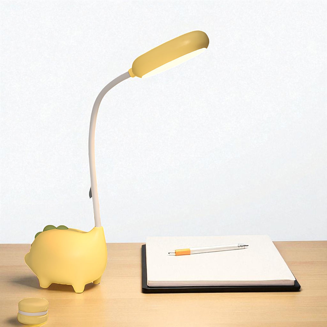 Kindertafellamp LED Dimbaar met Flexibele Arm en Dinosaurus Design