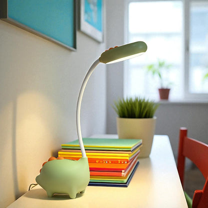 Kindertafellamp LED Dimbaar met Flexibele Arm en Dinosaurus Design