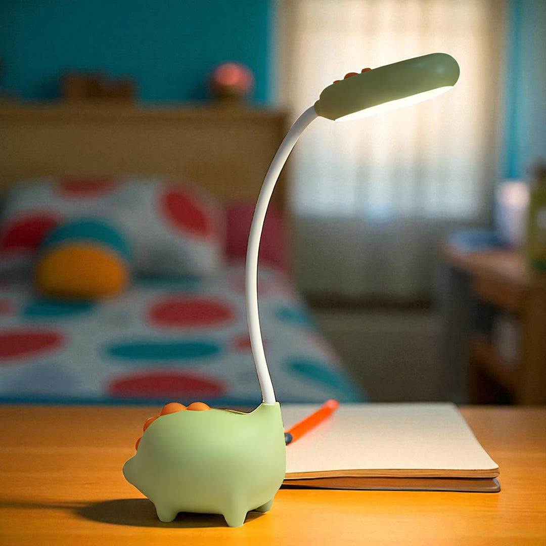 Kindertafellamp LED Dimbaar met Flexibele Arm en Dinosaurus Design