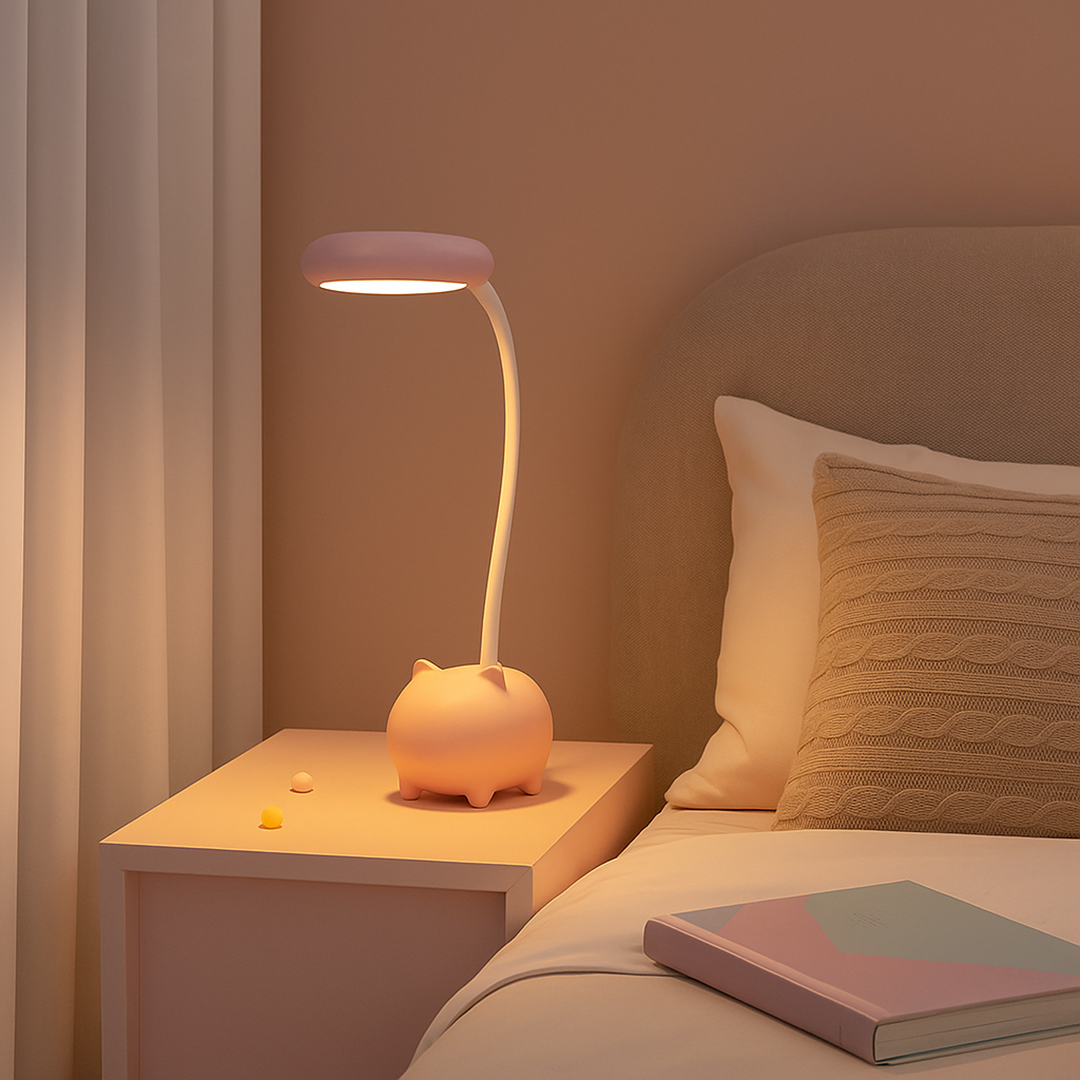 Kindertafellamp LED Dimbaar met Flexibele Arm en Dinosaurus Design