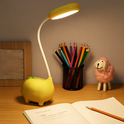 Kindertafellamp LED Dimbaar met Flexibele Arm en Dinosaurus Design