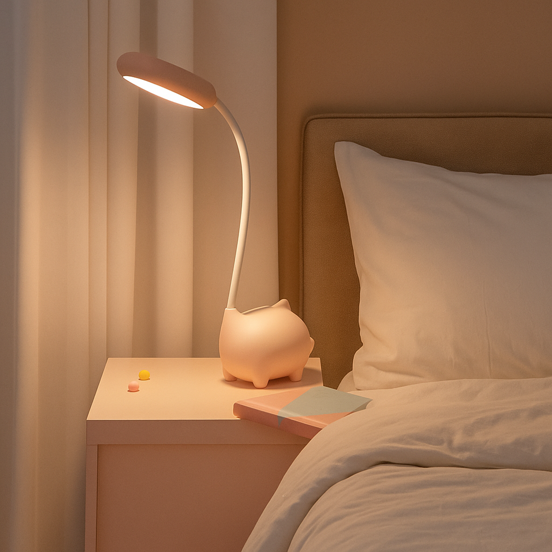 Kindertafellamp LED Dimbaar met Flexibele Arm en Dinosaurus Design