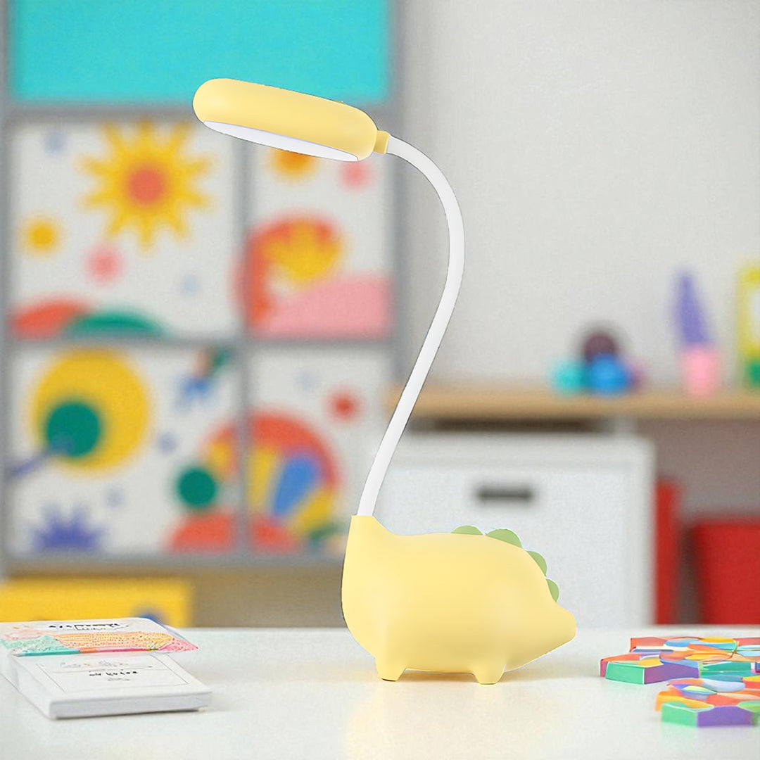 Kindertafellamp LED Dimbaar met Flexibele Arm en Dinosaurus Design