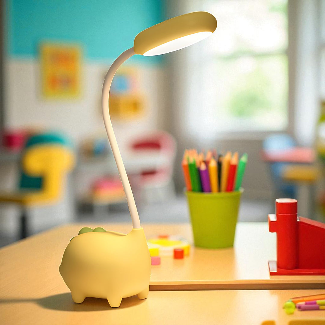 Kindertafellamp LED Dimbaar met Flexibele Arm en Dinosaurus Design