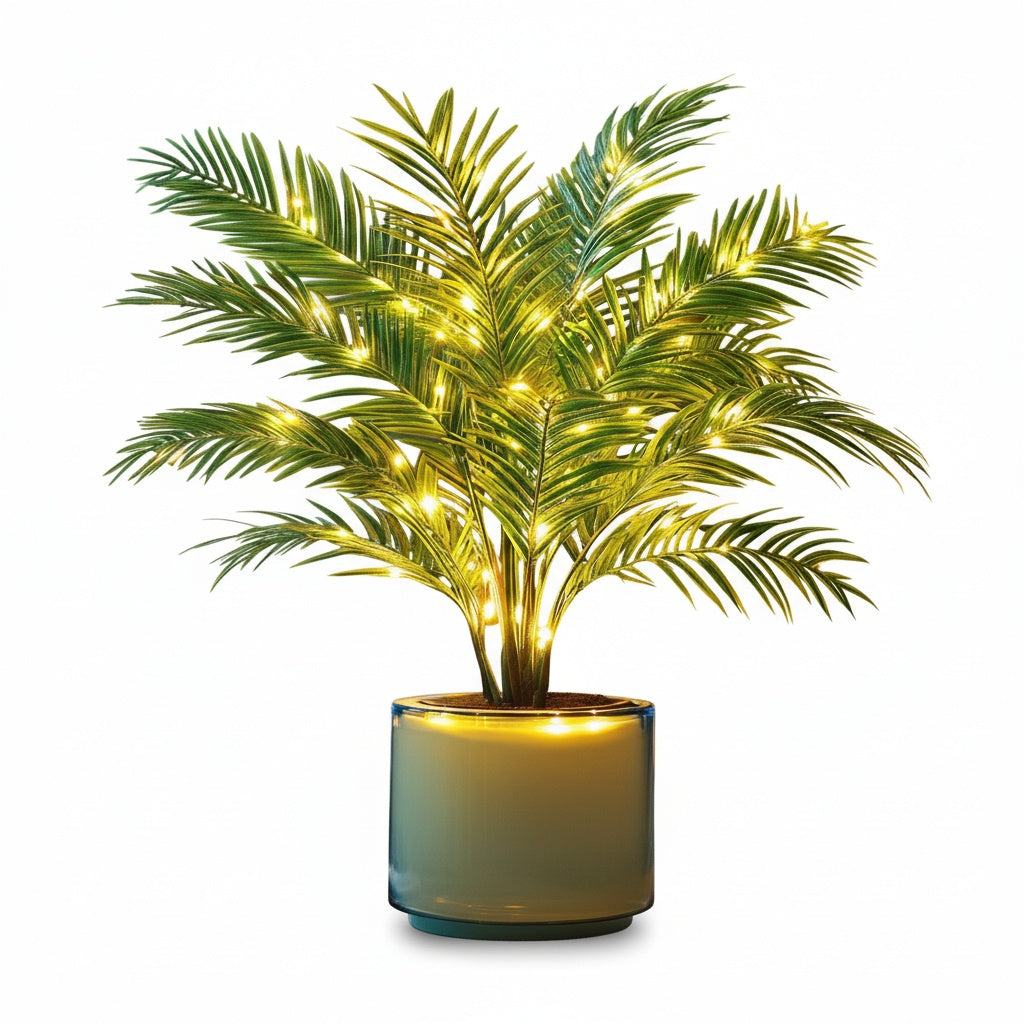 Kunstpalm met LED Verlichting en Verlichte Pot voor Binnen