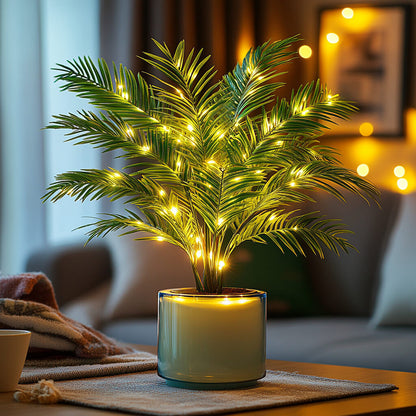 Kunstpalm met LED Verlichting en Verlichte Pot voor Binnen