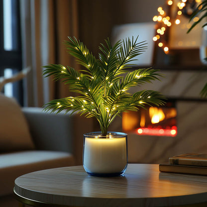 Kunstpalm met LED Verlichting en Verlichte Pot voor Binnen