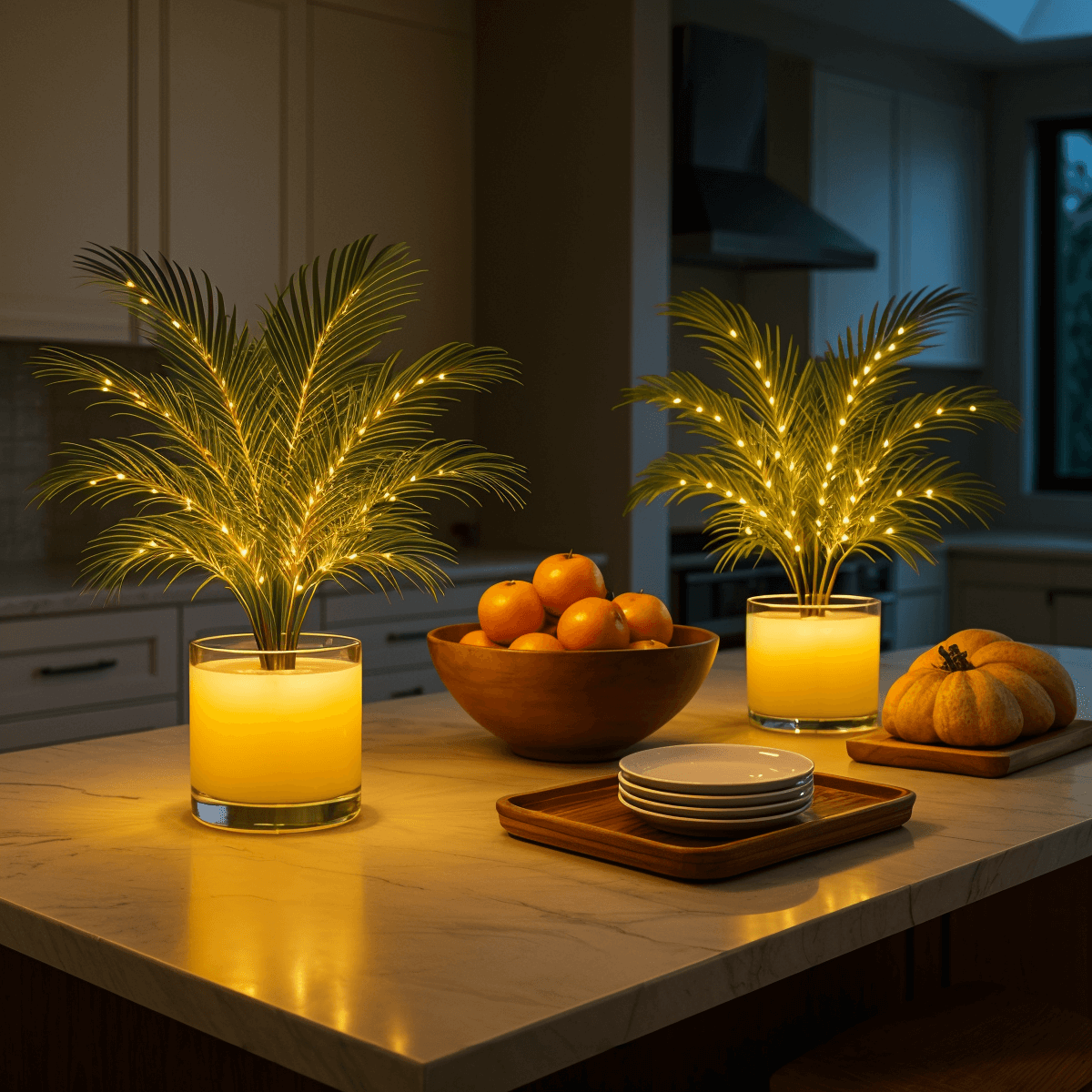 Kunstpalm met LED Verlichting en Verlichte Pot voor Binnen