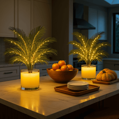 Kunstpalm met LED Verlichting en Verlichte Pot voor Binnen