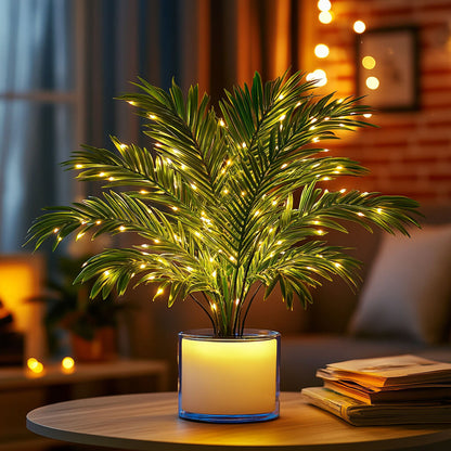 Kunstpalm met LED Verlichting en Verlichte Pot voor Binnen