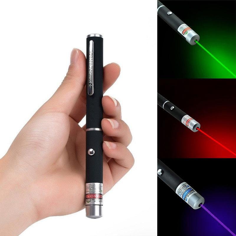 Laserpointer Pen Verstelbaar Vermogen 1-5 mW Rood Groen Blauw