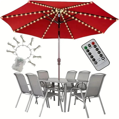 LED Lampionnetjes voor Parasol met Afstandsbediening en 8 Lichtmodi op Batterijen