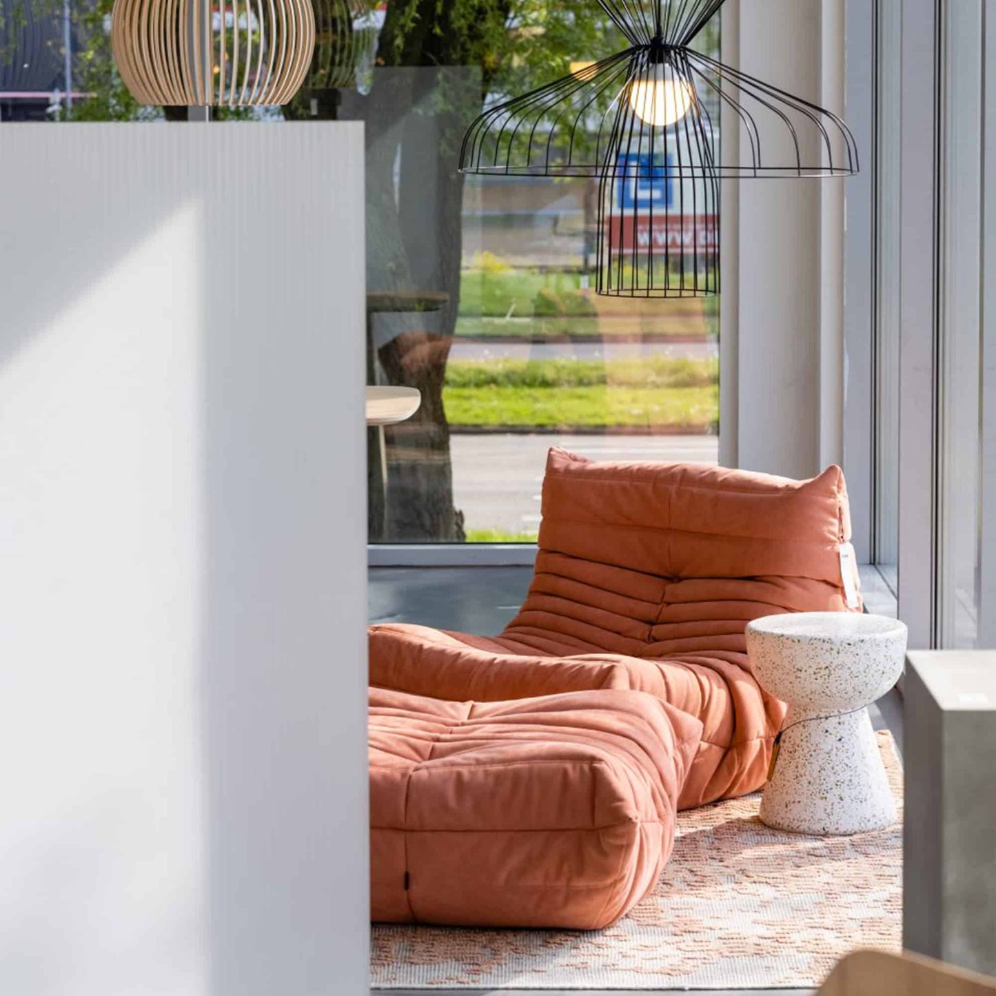 Lounge Fauteuil met Voetenpoef Retro Gestoffeerde Zitset