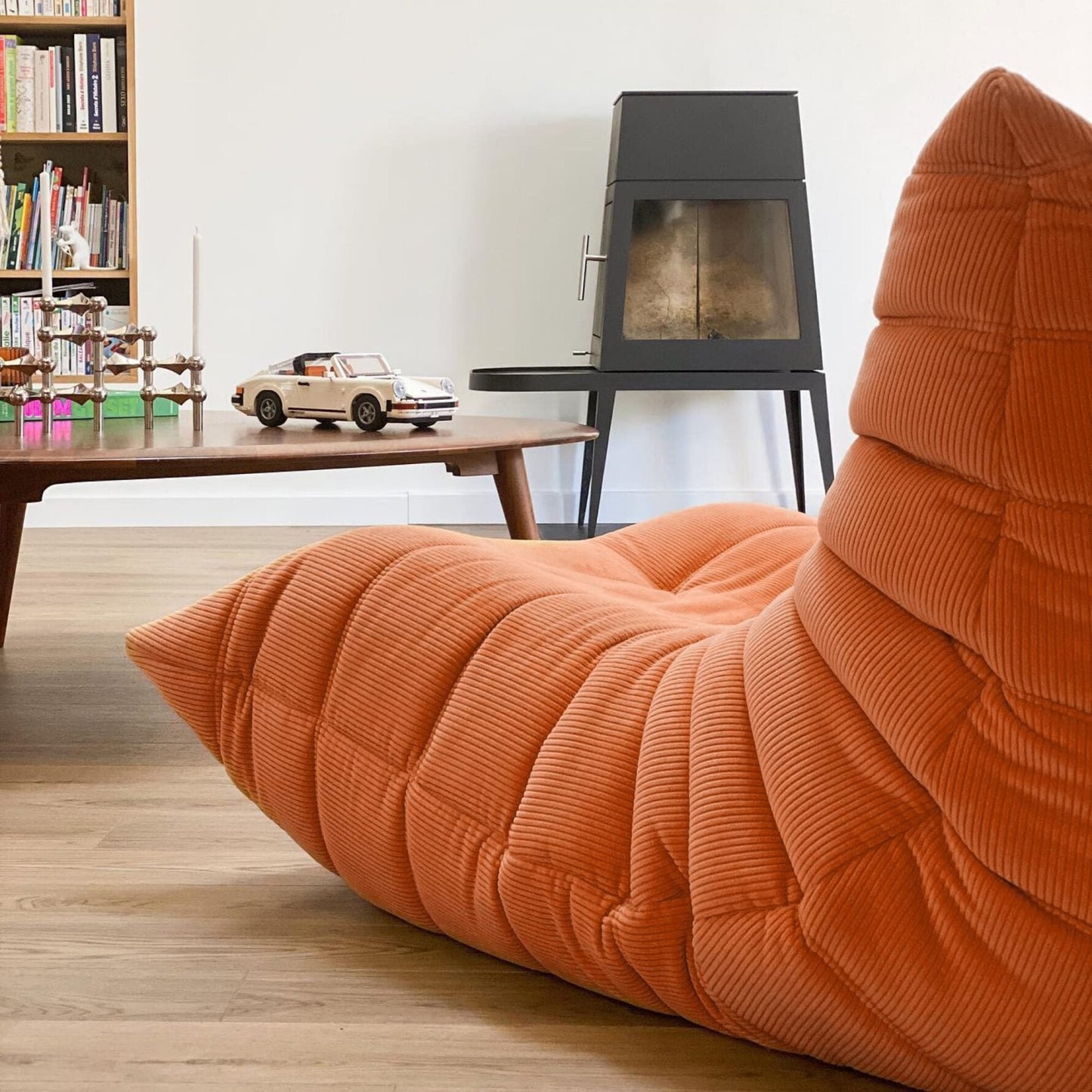 Lounge Fauteuil met Voetenpoef Retro Gestoffeerde Zitset