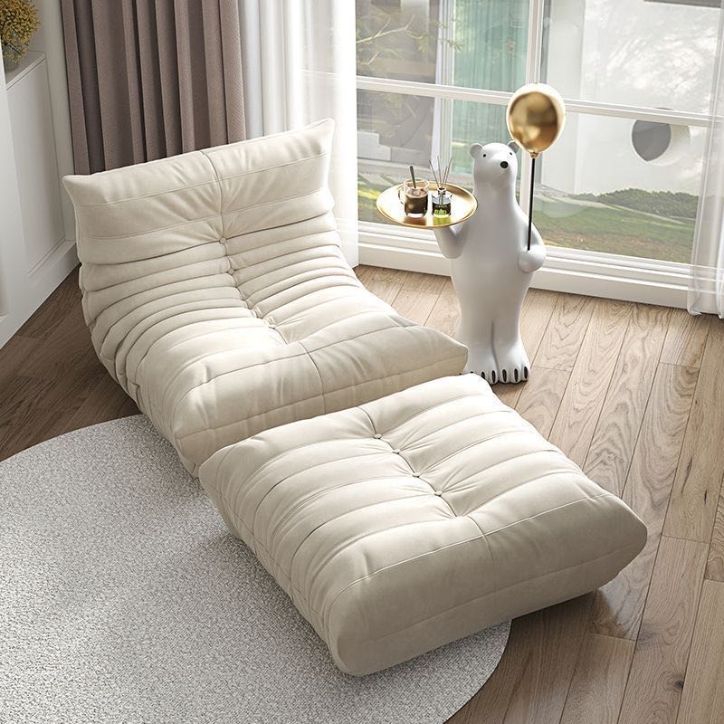 Lounge Fauteuil met Voetenpoef Retro Gestoffeerde Zitset
