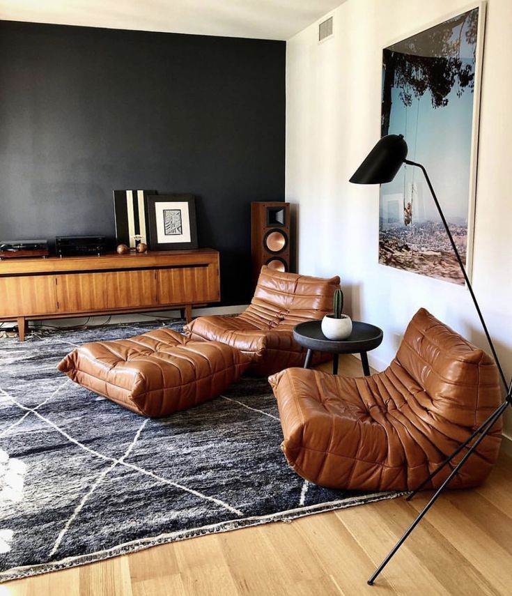 Lounge Fauteuil met Voetenpoef Retro Gestoffeerde Zitset