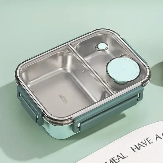 Lunchbox RVS met Vakjes Geïsoleerd Warmhoudfunctie