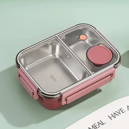 Lunchbox RVS met Vakjes Geïsoleerd Warmhoudfunctie