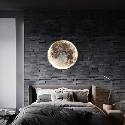 Maan LED Lamp Rond met 3D Maanoppervlak - Wand- en Plafondlamp Modern