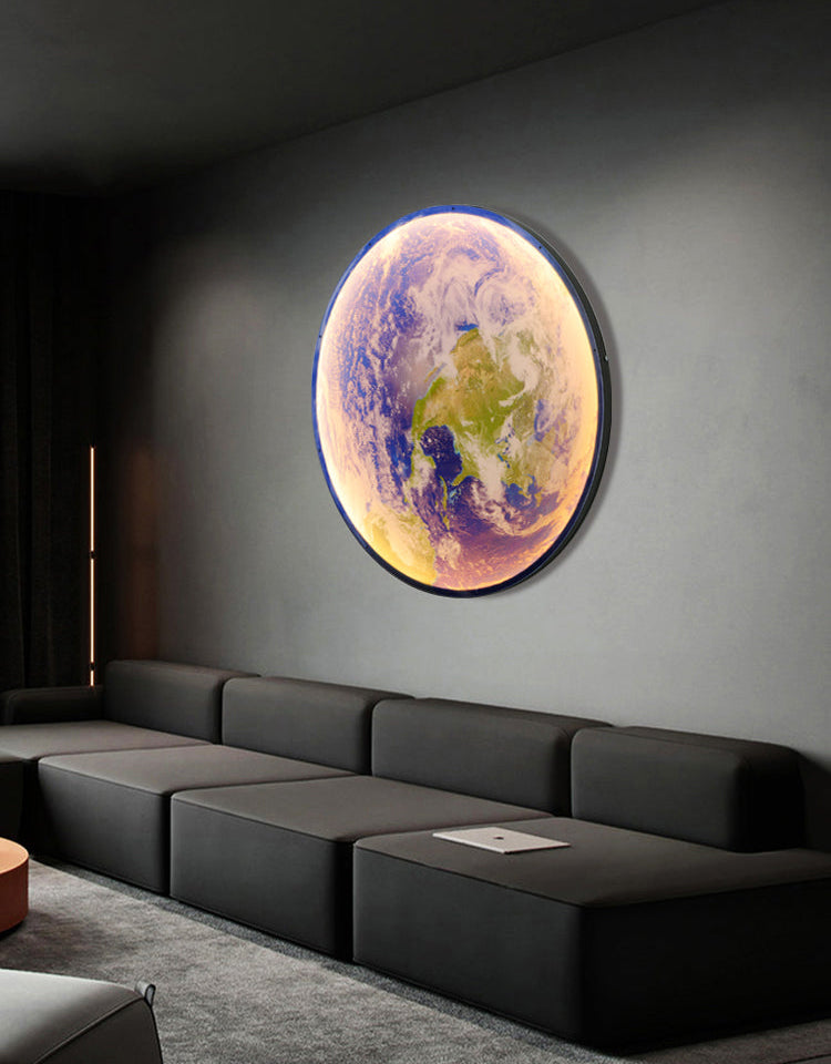 Maan LED Lamp Rond met 3D Maanoppervlak - Wand- en Plafondlamp Modern