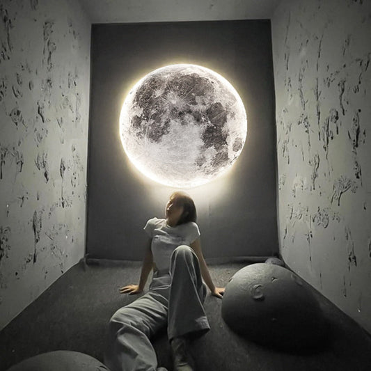 Maan LED Lamp Rond met 3D Maanoppervlak - Wand- en Plafondlamp Modern