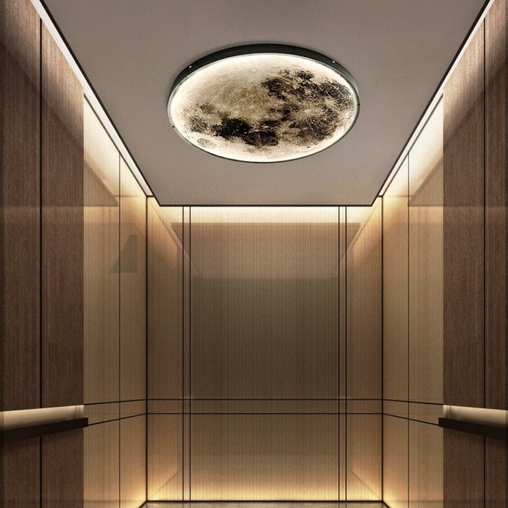 Maan LED Lamp Rond met 3D Maanoppervlak - Wand- en Plafondlamp Modern